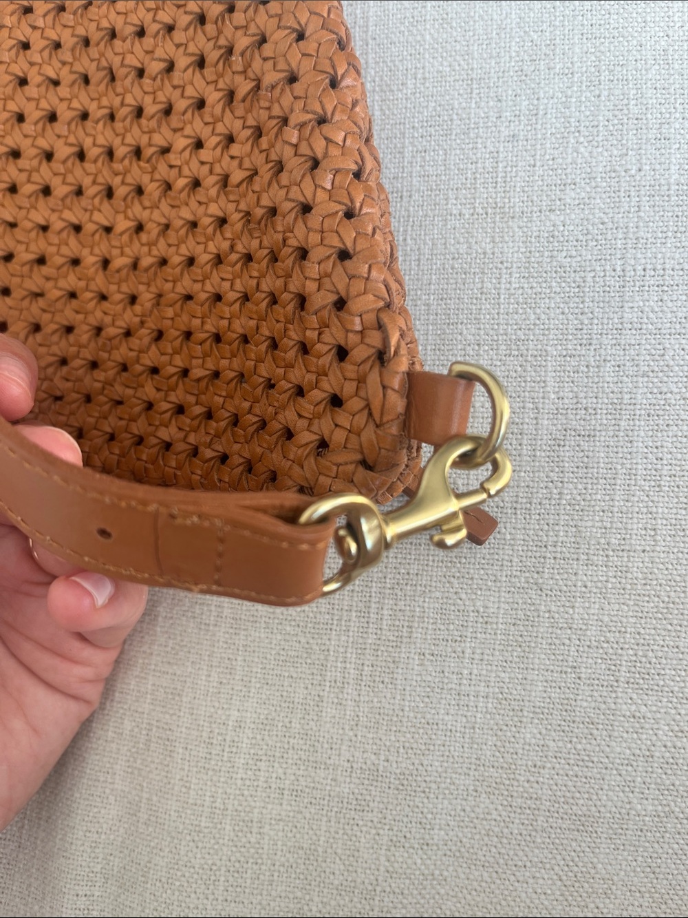 Clare V Grande Fanny Rattan Crossbody with Red Zip - Picture 10 of 15